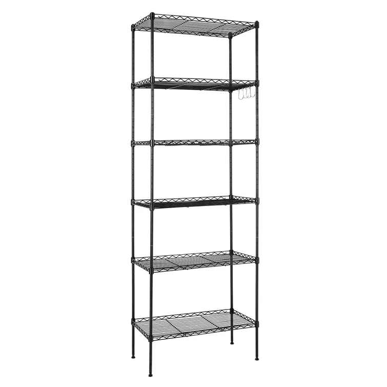 Ameela 63" H X 21" W x 12" D Storage Shelving Unit with Wheels, Leveling Feet