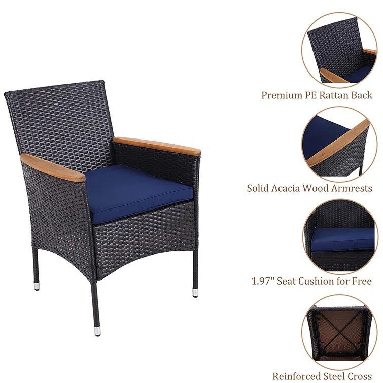 Alyah 4 - Person Square Outdoor Dining Set with Cushions