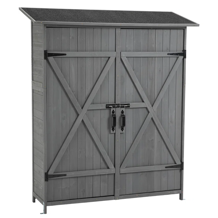 4.6 ft. W x 1.3 ft. D Solid Wood Lean-To Tool Shed Garden Shed Wood Outdoor Cabinet