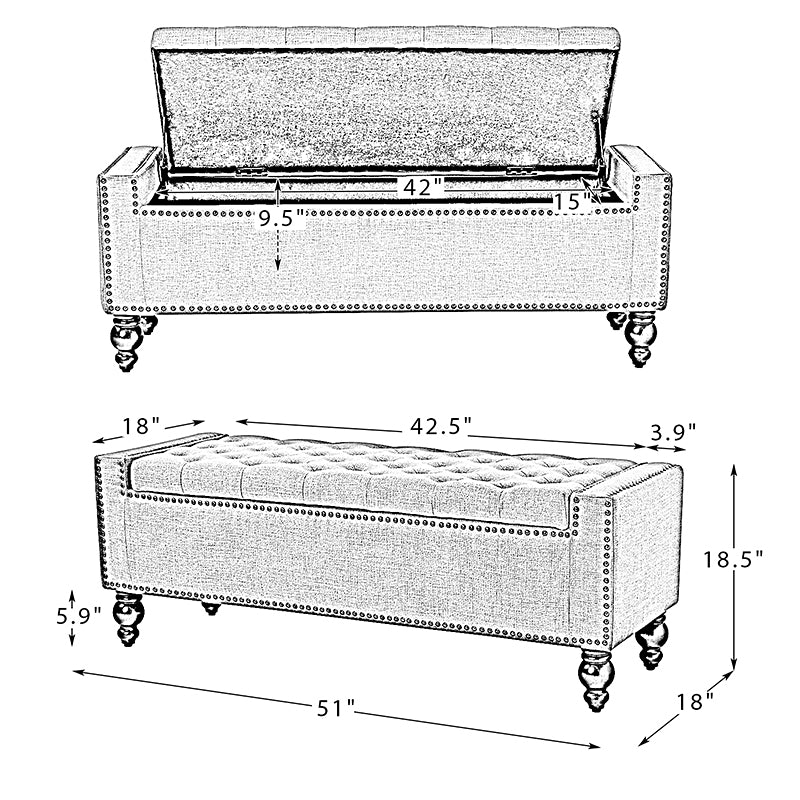 Eugen Upholstered Flip Top Storage Bench