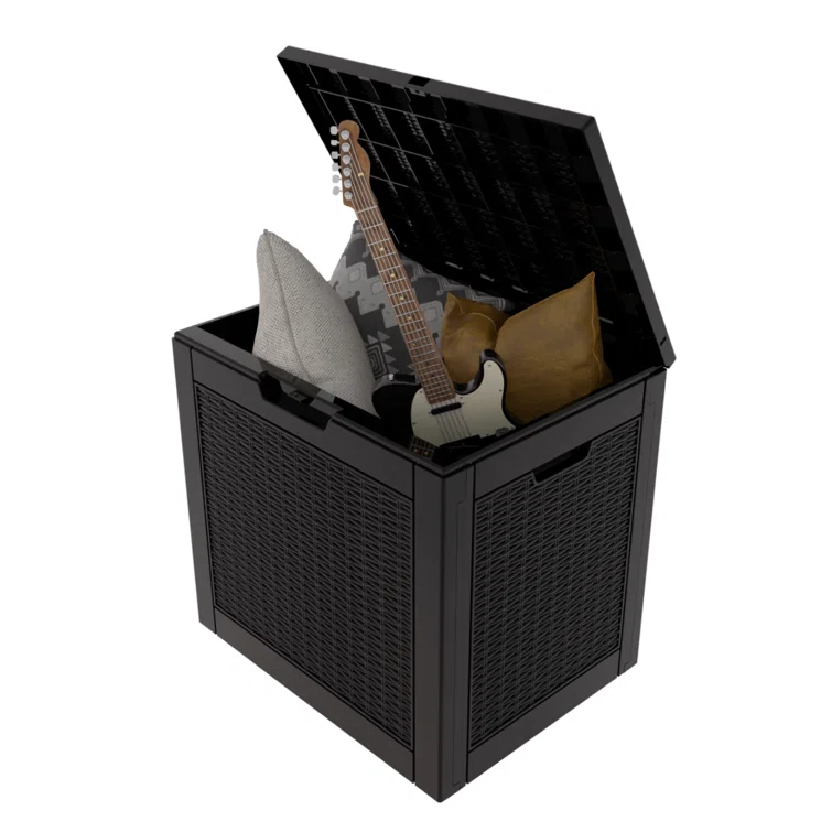 WORACO 17.09'' W 30 Gallons Water Resistant Resin Lockable Deck Box