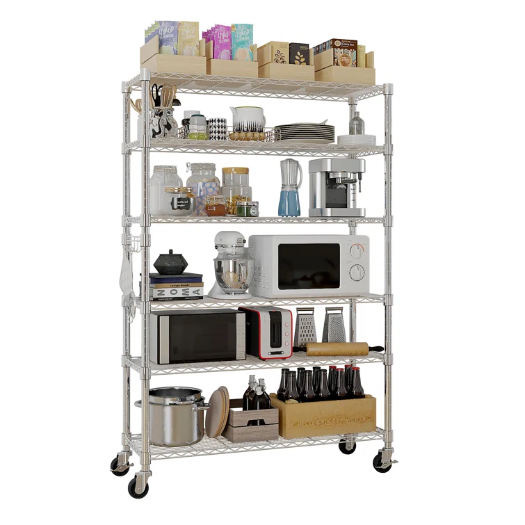 Maxden 46'' W Height Adjustable Shelving Unit with Wheels