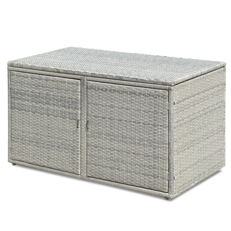 Costway 45'' W 110 Gallons Water Resistant Deck Box in Gray