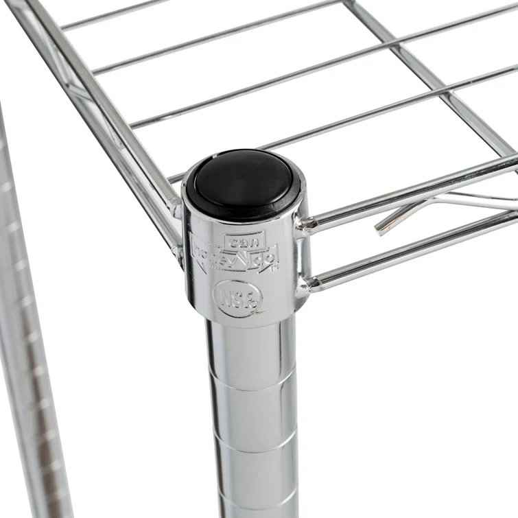 Metal Height-Adjustable Wire Shelf with Basket (15" W x 16" H x 14" D)