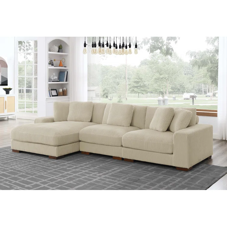 Gwendalynn 3 - Piece Corduroy Sectional