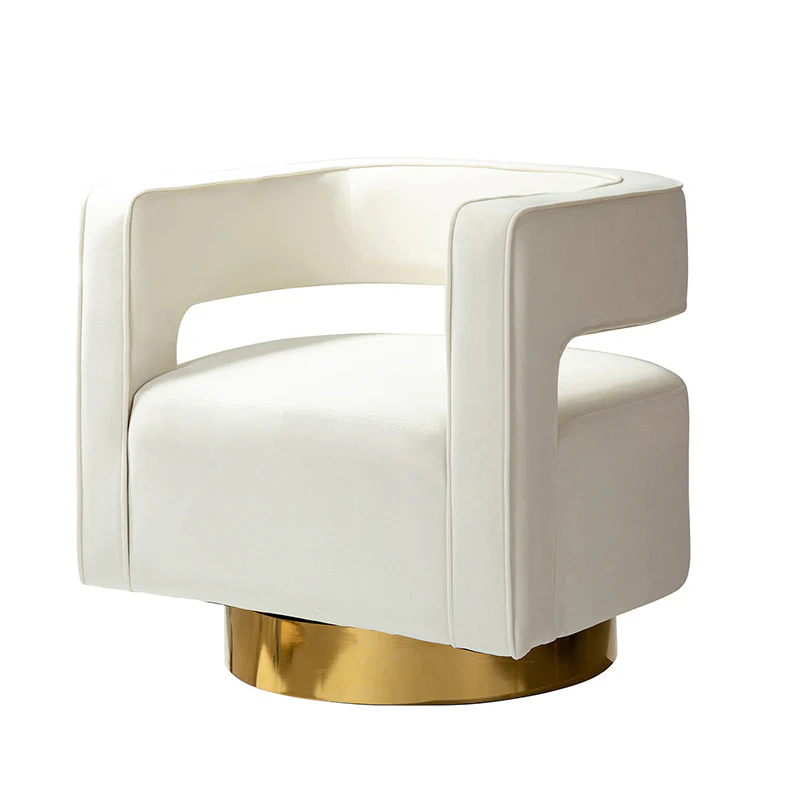 Agata Velvet Swivel Barrel Armchair