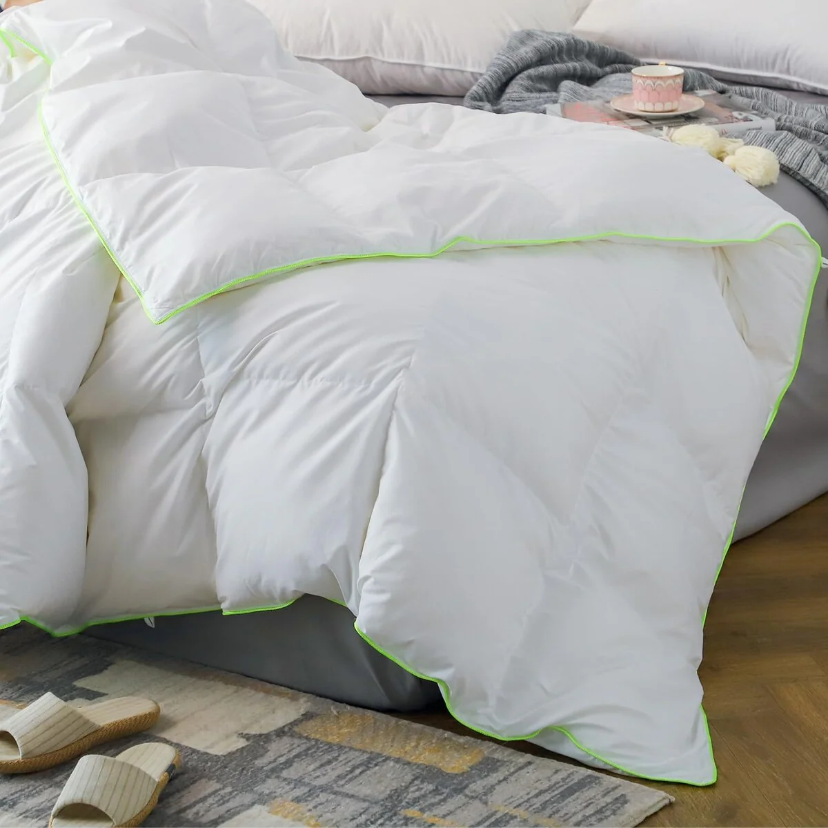 KASENTEX Goose Down Comforter Corner Tabs, Baffle Box Cotton Blend Duvet Insert