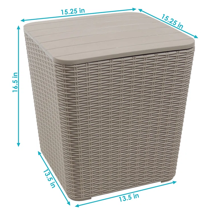Ebern Designs 15.25'' W 11.5 Gallons Water Resistant Deck Box