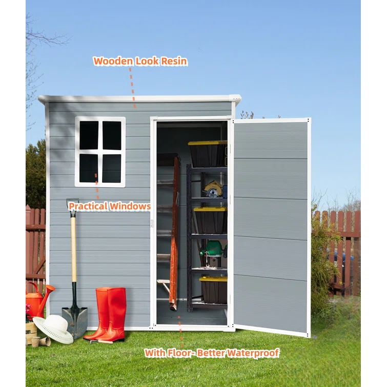 5x3ft Resin Outdoor Storage Shed