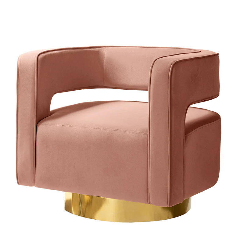 Agata Velvet Swivel Barrel Armchair