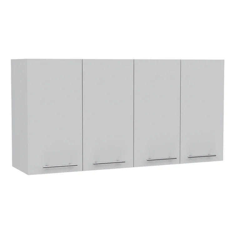 Asse 120 Wall Cabinet with Double Doors, Metal Dish Rack, and Glass Rack
