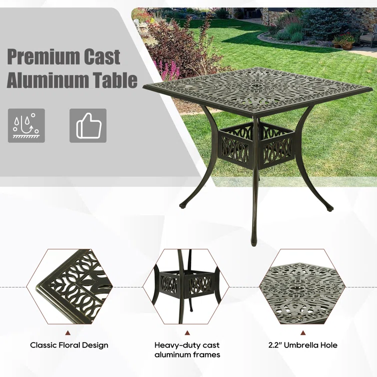 Leasure 4 - Person Rectangular Outdoor Dining Set