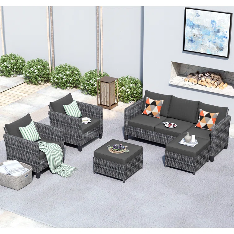 Townsey 5 - Person Outdoor Seating Group with Cushions