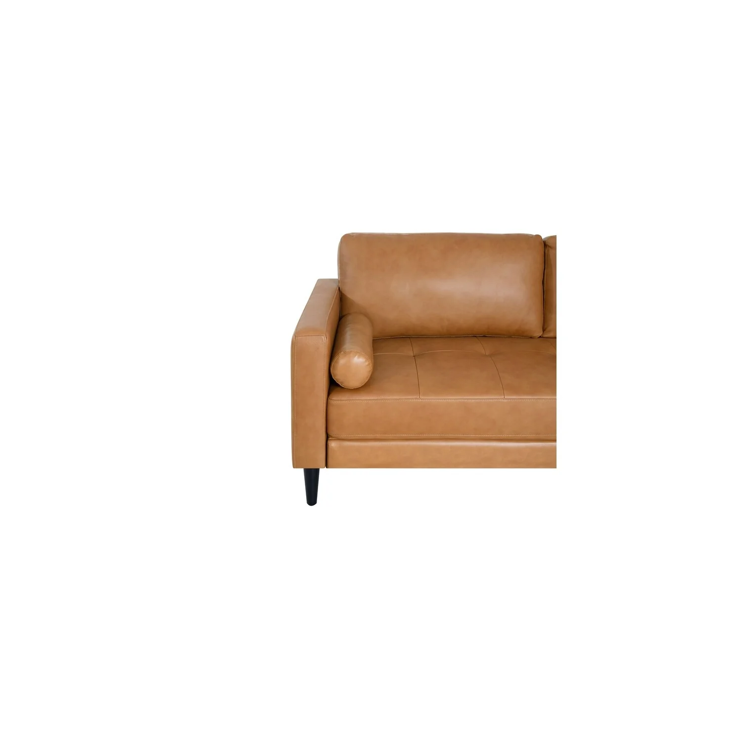 Marisa Genuine Oversized Mid-Century Leather Sofa, Wooden Legs Sectional Sofa, Superior Comfort for Living Room