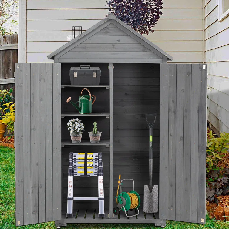 Byan 2 ft. 11 in. W x 1 ft. 7 in. D Wood Storage Shed