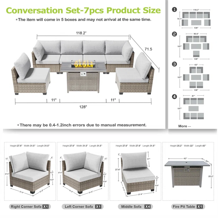Jeanan 6 - Person Outdoor Seating Group with Cushions
