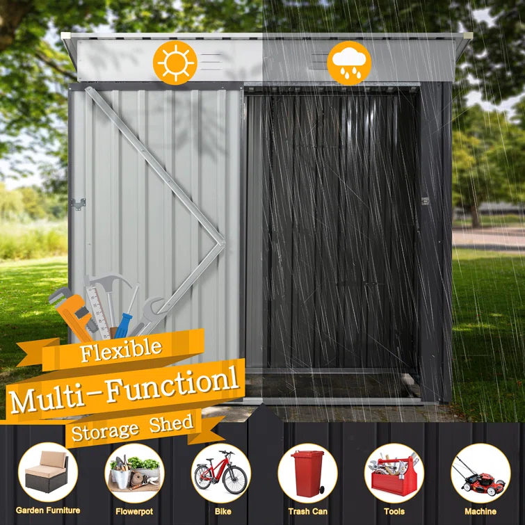 6 ft. W x 4 ft. D Metal Traditional Storage Shed