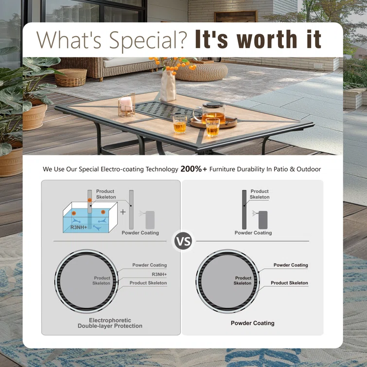 8pcs Outdoor Patio Dining Sets With Umbrella