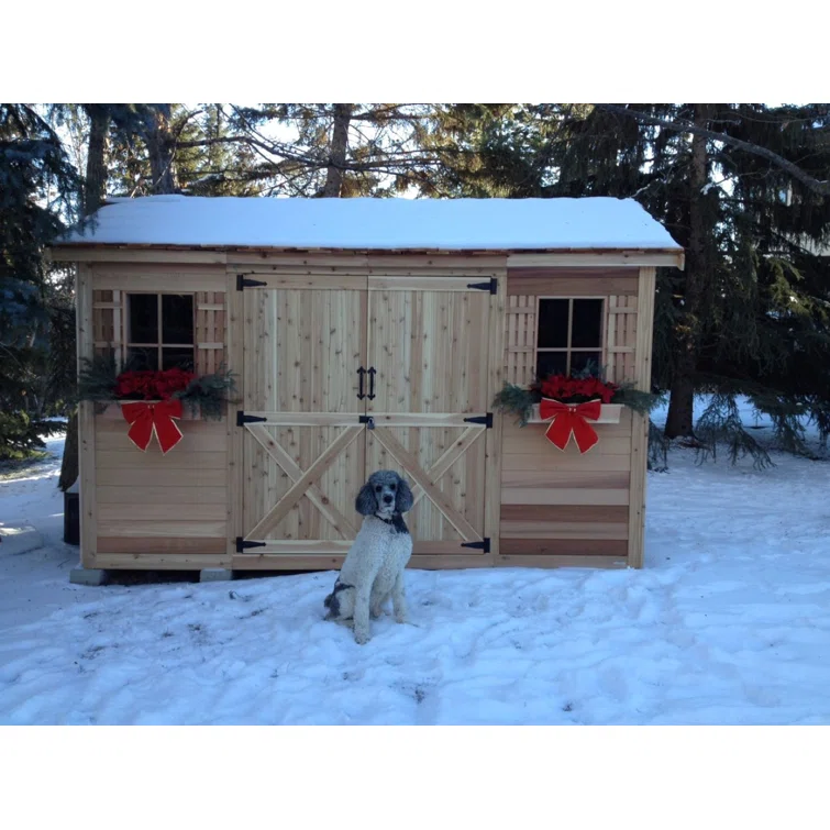 Longhouse 12 ft. W x 10 ft. D Western Red Cedar Wood Storage Shed