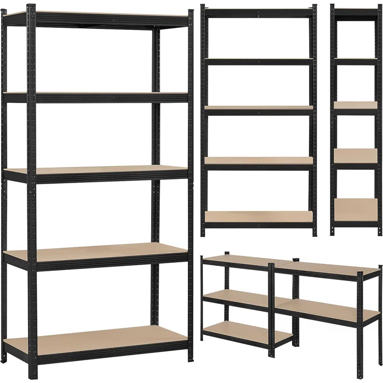 Lundys 71" H x 35.5" W x 16" D 5-Tier Adjustable Metal MDF Storage Rack Shelves Boltless Shelving