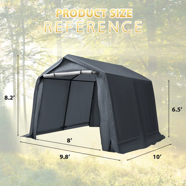 Erommy 10 ft. W x 10 ft. D Portable Bike Shed