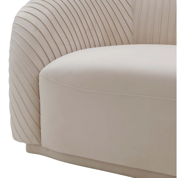 Yara Pleated Velvet Sofa