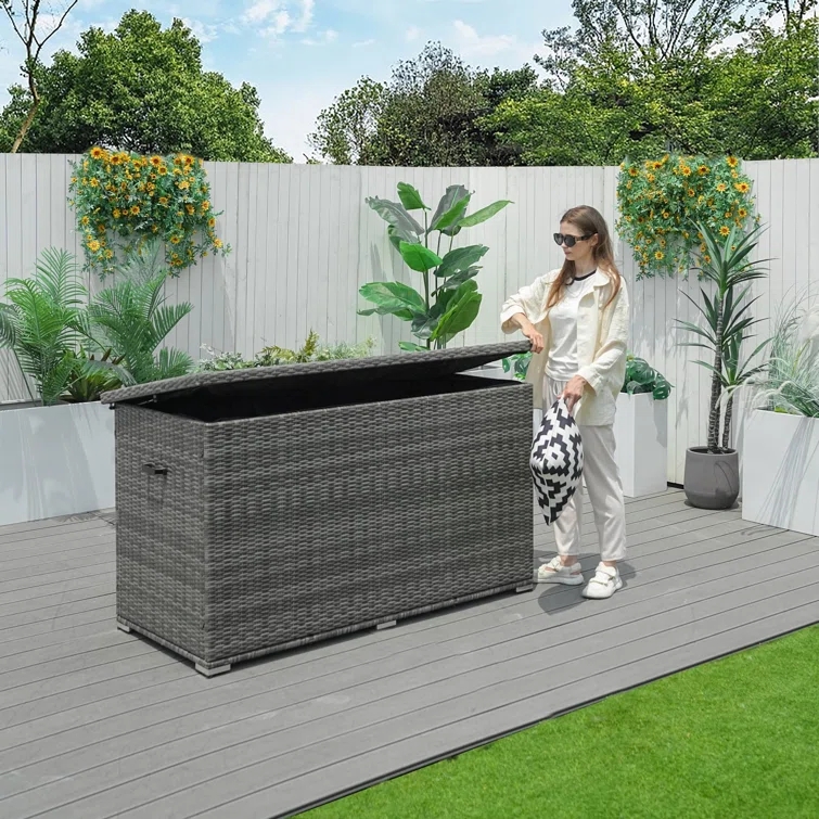 Direct Wicker 265 Gallons Water Resistant Wicker Deck Box