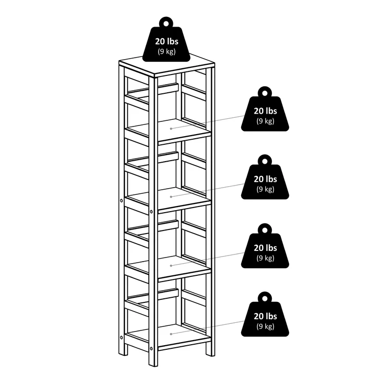 Eleia 13.39'' W Solid + Manufactured Wood Shelving Unit