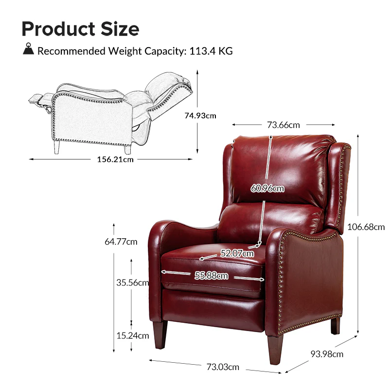 Deliat Genuine Leather Rocker Recliner