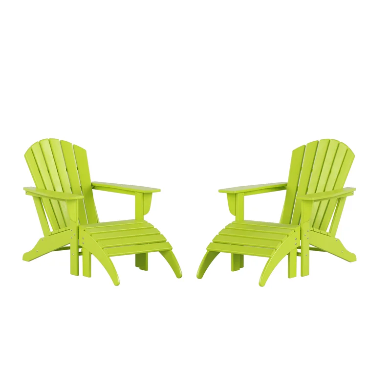 Shaunna Resin Adirondack Chair with Ottoman
