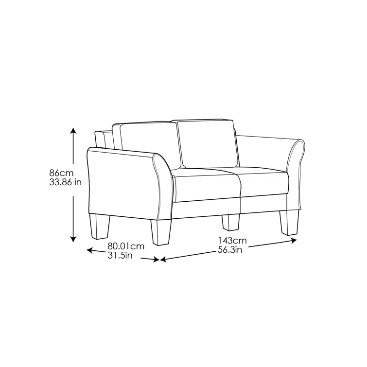Arsaluis 56.3'' Upholstered Loveseat