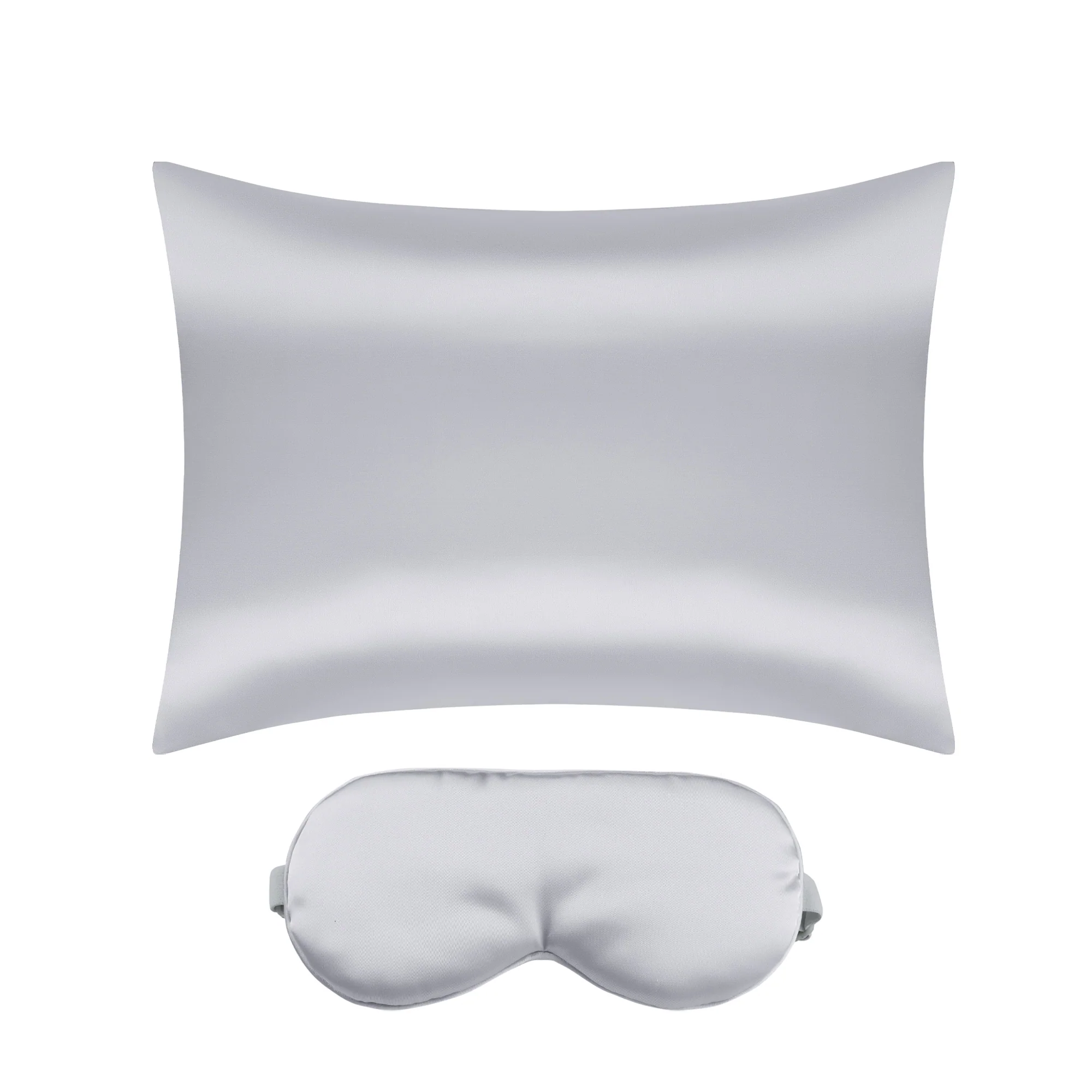 Satin Hidden-Zippered Breathable Pillowcase with Sleep Mask Set of 2