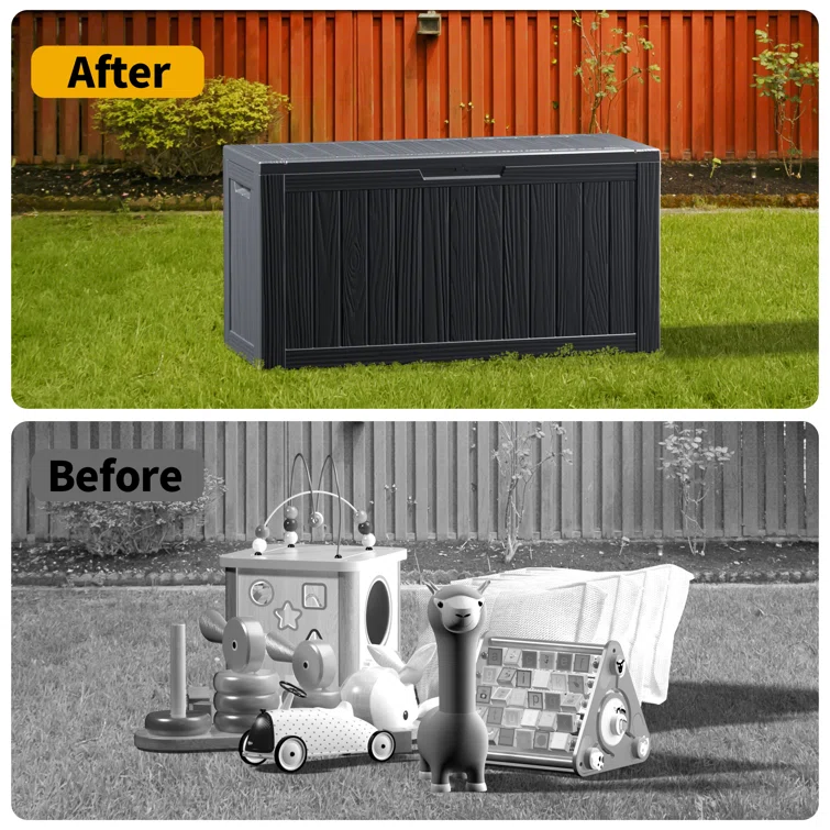 Emperic Design 46.3'' W 80 Gallons Water Resistant Resin Lockable Deck Box
