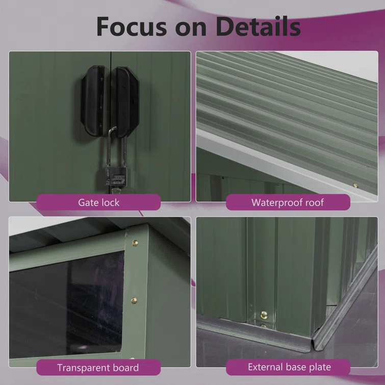 6 ft. W x 5 ft. D Metal Horizontal Storage Shed