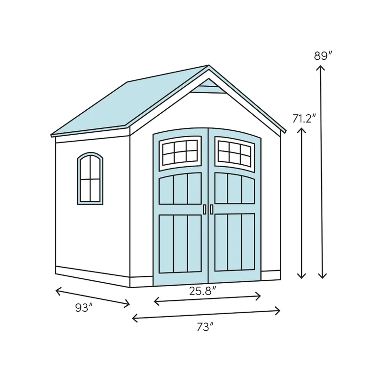 Keter Manor 6x8 ft. Durable Resin Outdoor Storage Shed With Floor and Double Doors for Garden Patio Furniture and Tools, Grey