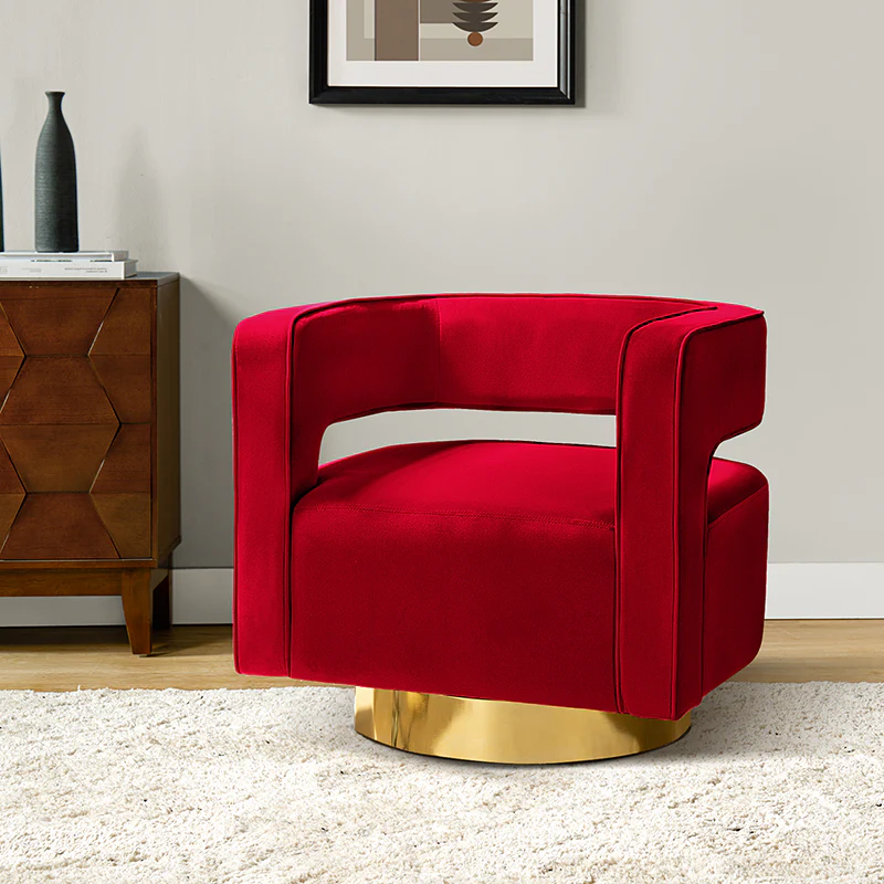 Agata Velvet Swivel Barrel Armchair