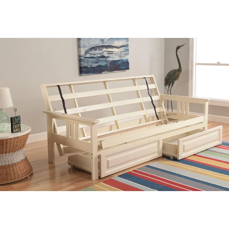 Stratford Full-Size Futon Frame Includes Storage Drawers and Mattress