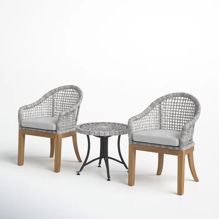 Arnot Teak 2 - Person Outdoor Seating Group with Cushions
