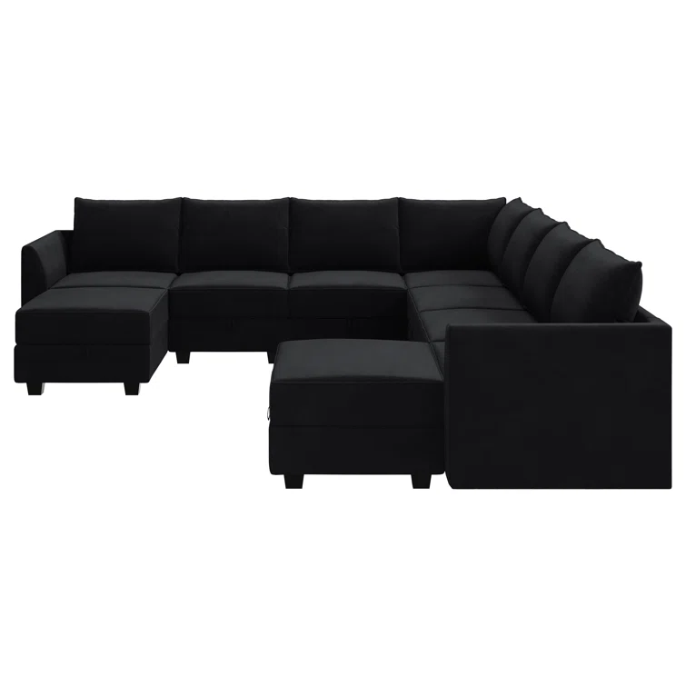 Berenika U-shaped Modular Sectional Sofa Reversible Velvet Sectional Sofa Couch With Chaise