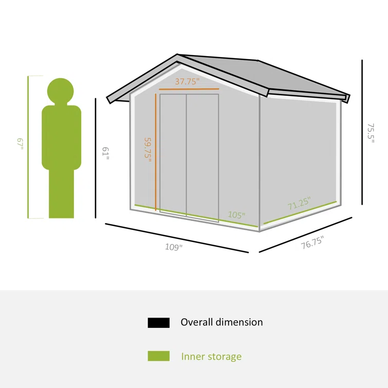 1 ft. W x 1 ft. D Stainless Steel Storage Shed