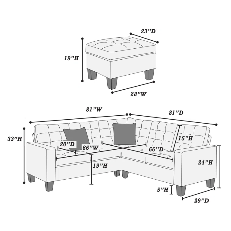 4 - Piece Upholstered Sectional
