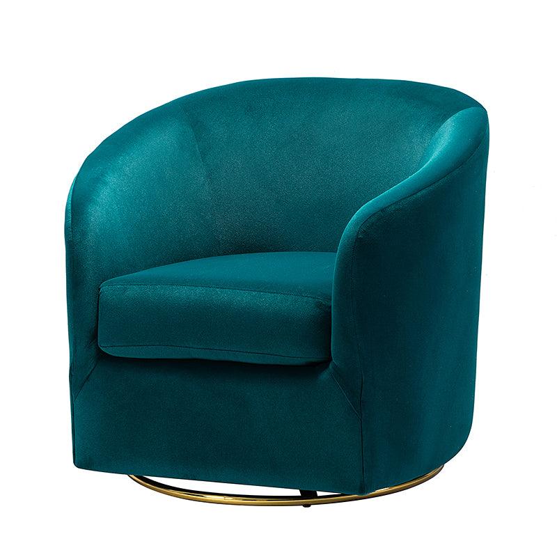Emanuela Velvet Swivel Barrel Armchair