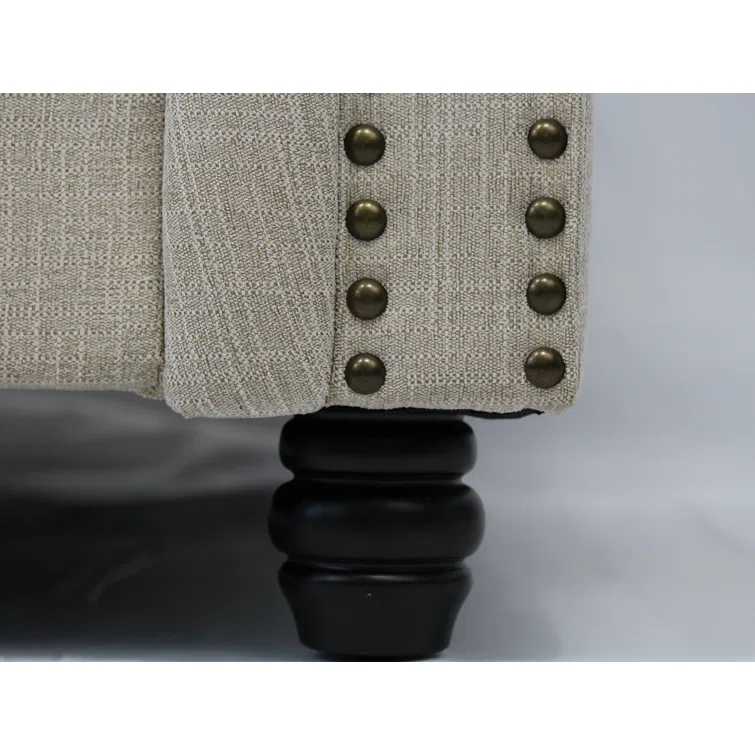 Neillsville 81" Linen Rolled Arm Chesterfield Sofa