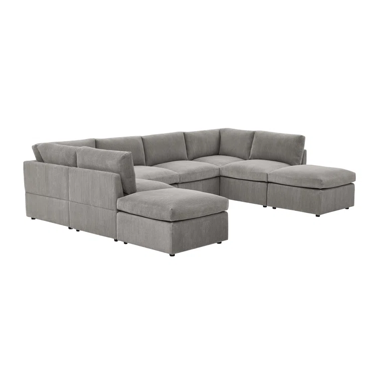 Arvill 8 - Piece Corduroy Sectional