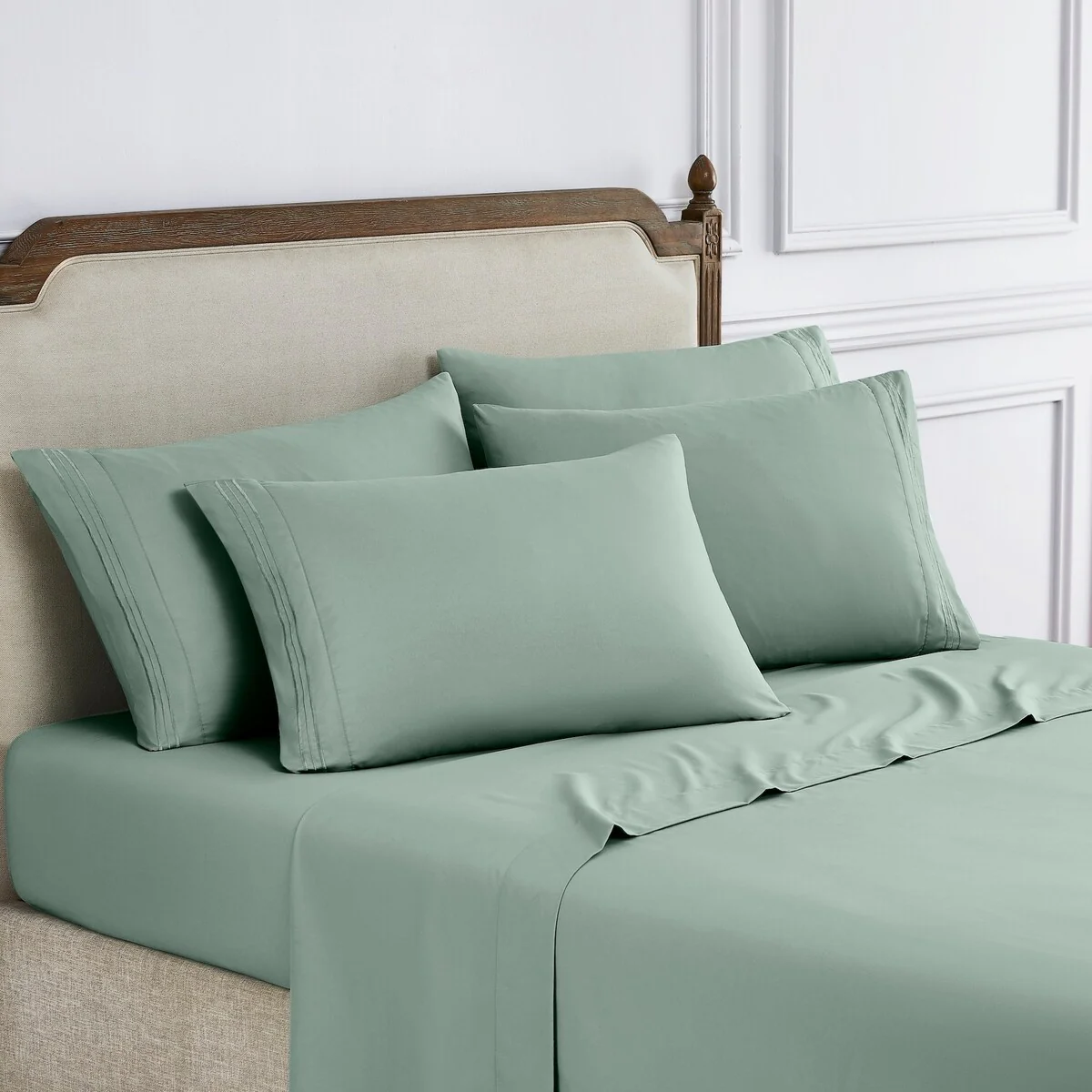 Modern Threads 6-Piece Bed Sheet Set - Ultra Soft Brushed Microfiber, Deep Pocket, Cool & Breathable, Fits 21