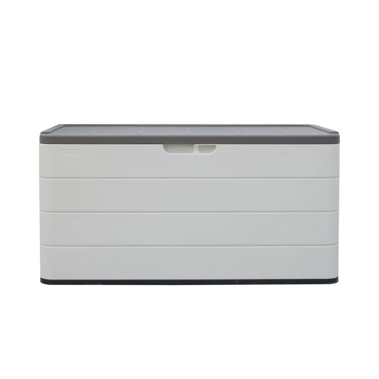 Clihome 46'' W 110 Gallons Water Resistant Lockable Deck Box in White