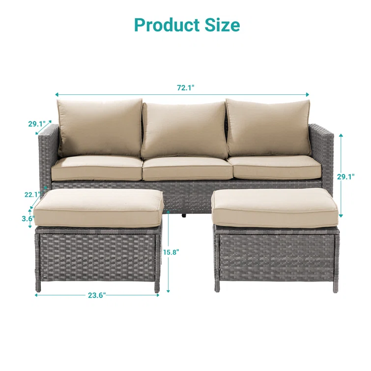 Adey 5 - Person Outdoor Seating Group with Cushions