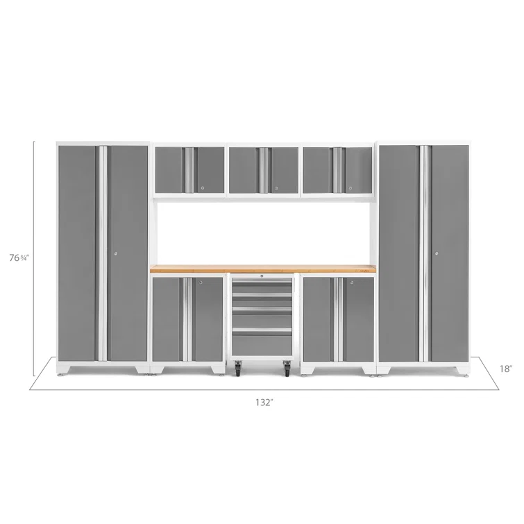 Bold Series 9 Piece 76.75'' H x 132'' W x 18'' D Garage Storage Cabinet Set