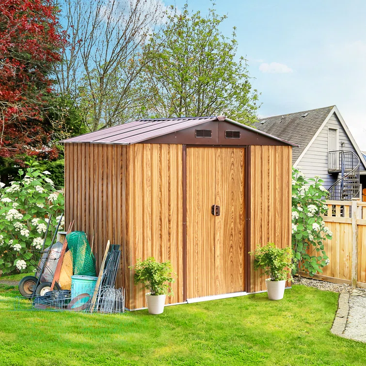 7 ft. 5 in. W x 5 ft. 5 in. D Metal Storage Shed