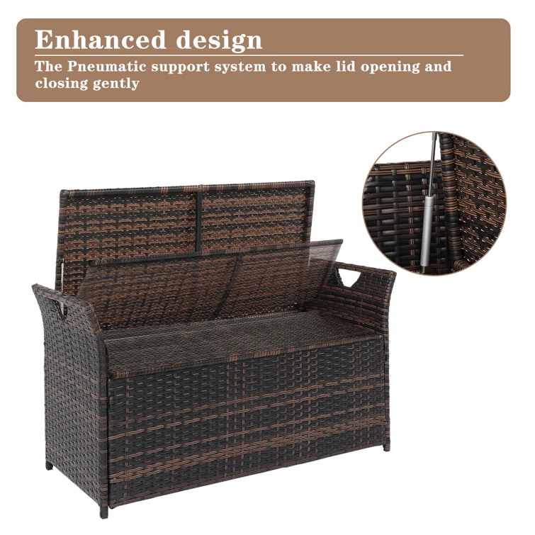 Winado 41.7'' W 33 Gallons Wicker Storage Bench